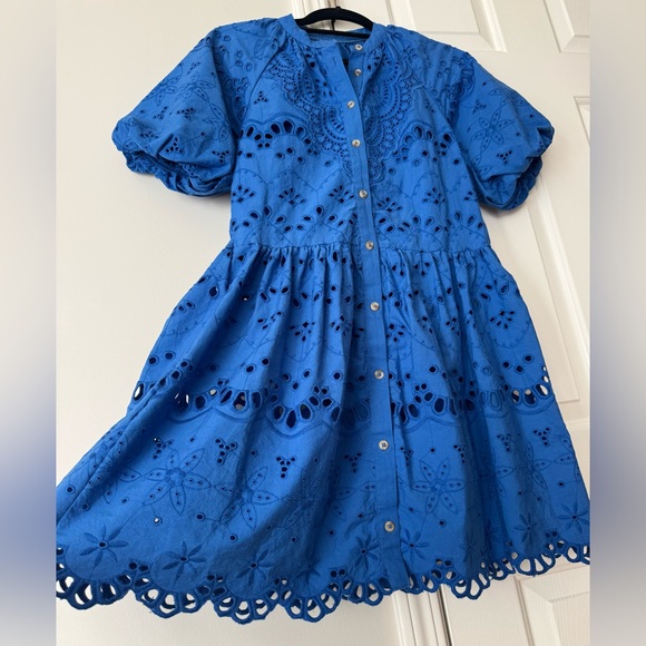 Anthropologie Tallulah Puff Sleeve Eyelet Mini Dress, Size XS - Picture 8 of 14